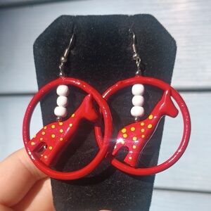 Wooden Giraffe Earrings
